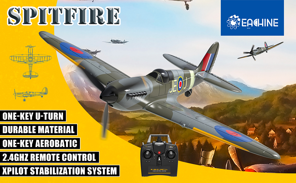 Eachine-Spitfire-V2-24-GHz-EPP-400mm-Spannweite-6-Achsen-Gyro-One-Key-U-Turn-Kunstflug-Mini-RC-Flugz-1913501-1